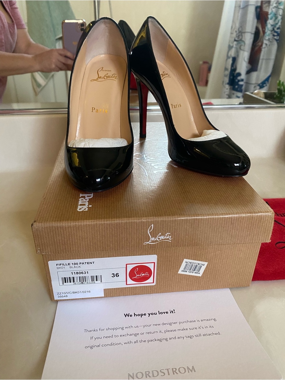 Christian Louboutin Black Patent Leather Stiletto Pumps